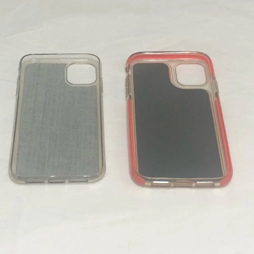 2PK iPhone XR and 11 Cases pink/black glitter.